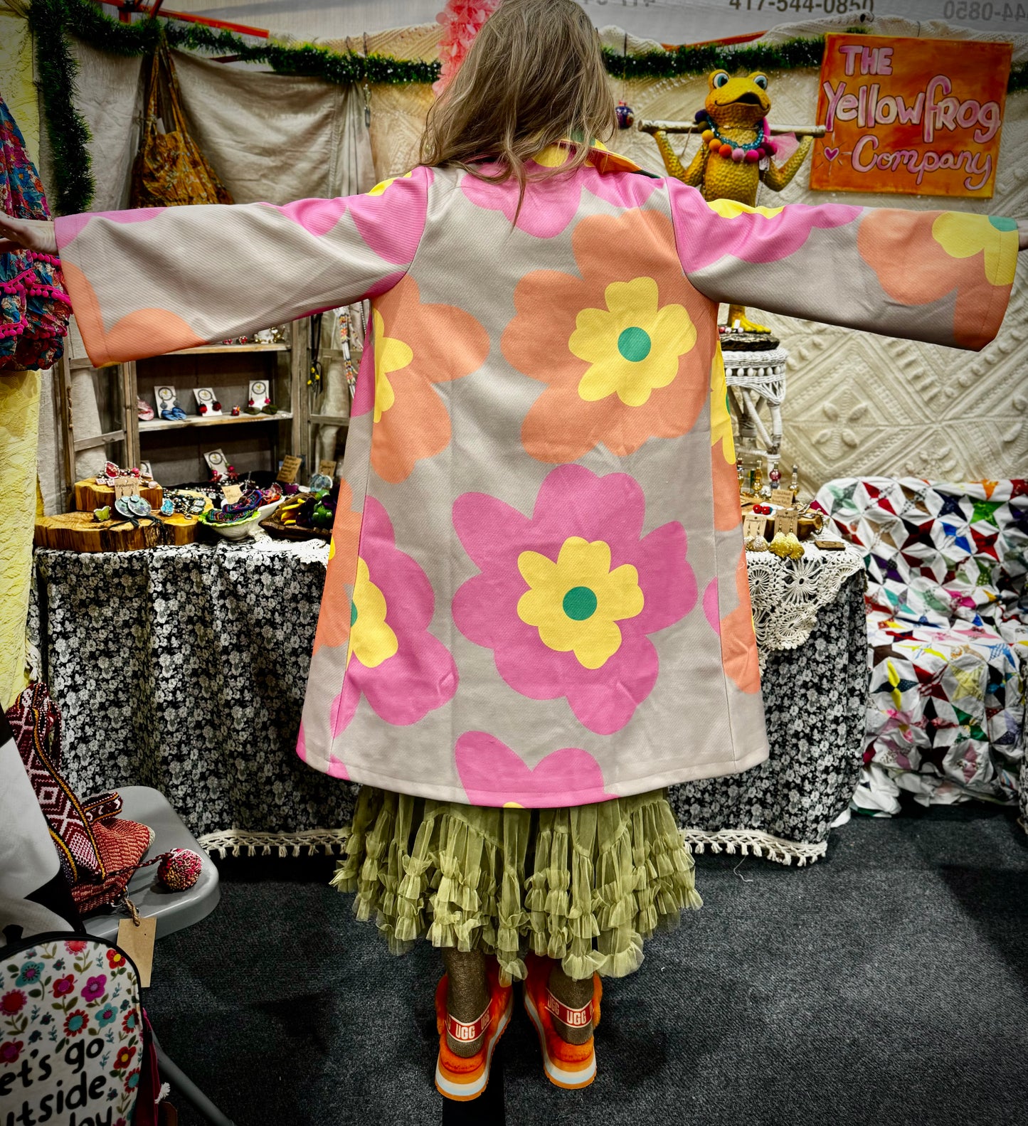 Amazingly Adorable Hippie Daisy Floral Boho Jacket Light Weight Coat