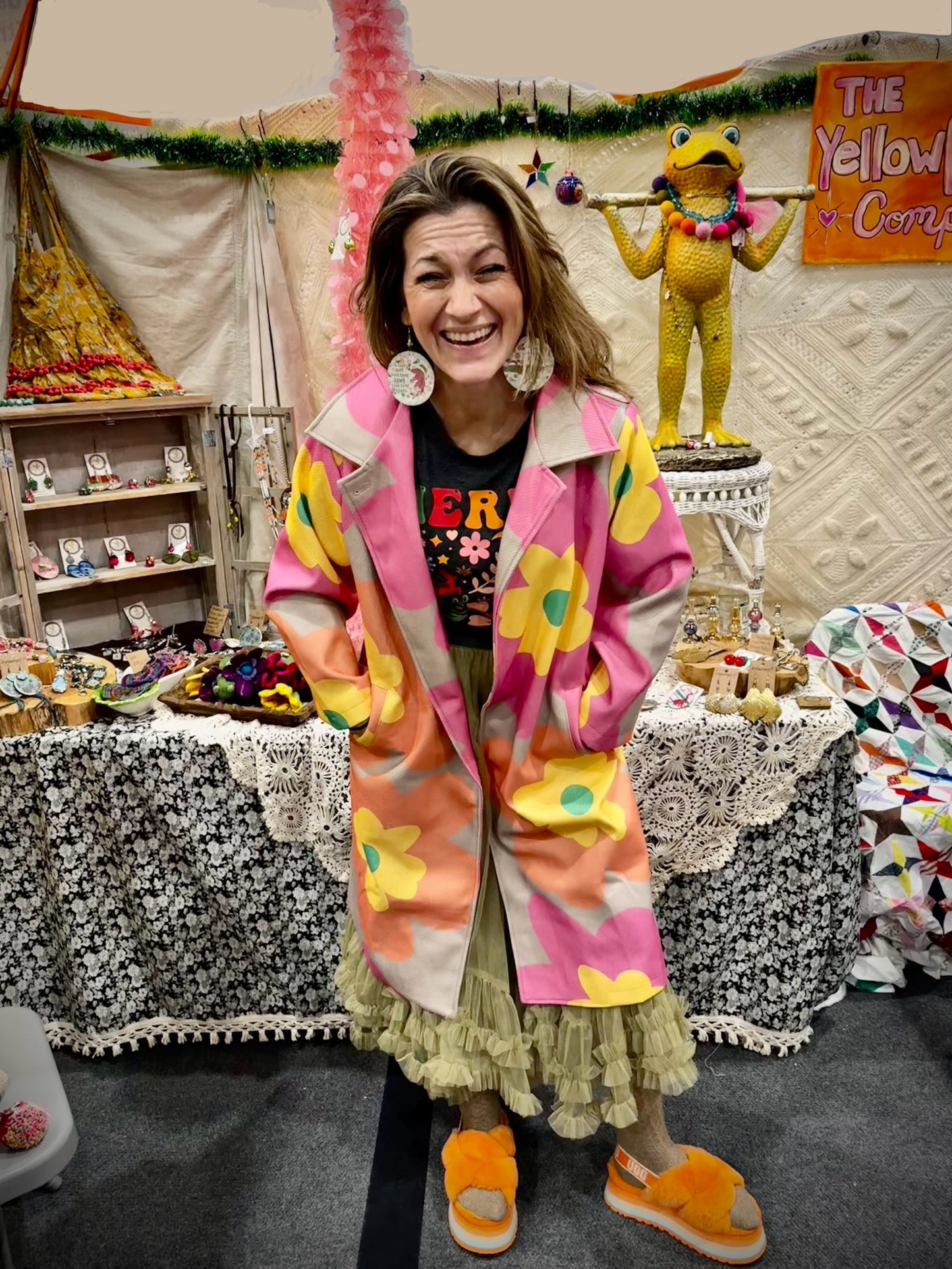 Amazingly Adorable Hippie Daisy Floral Boho Jacket Light Weight Coat