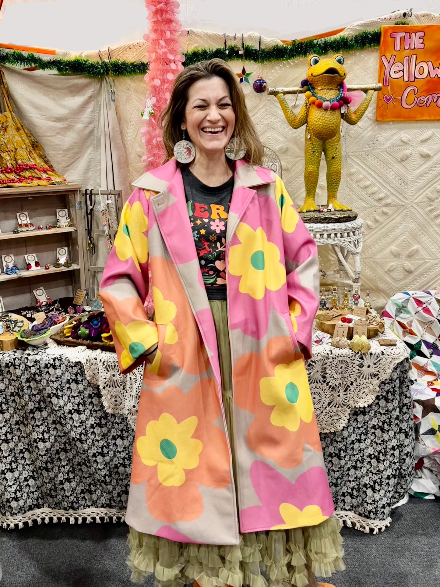 Amazingly Adorable Hippie Daisy Floral Boho Jacket Light Weight Coat
