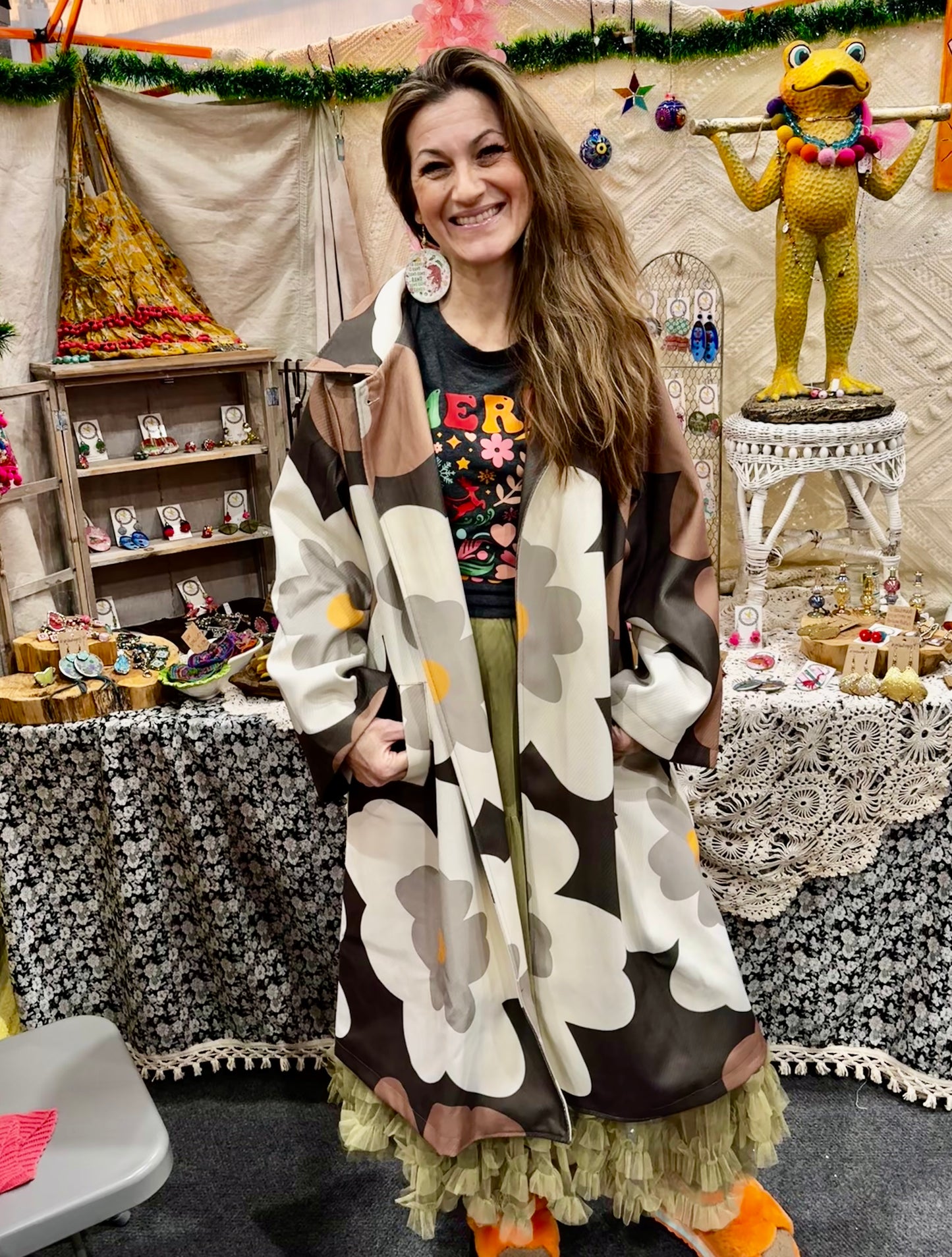 Amazingly Adorable Hippie Daisy Floral Boho Jacket Light Weight Coat