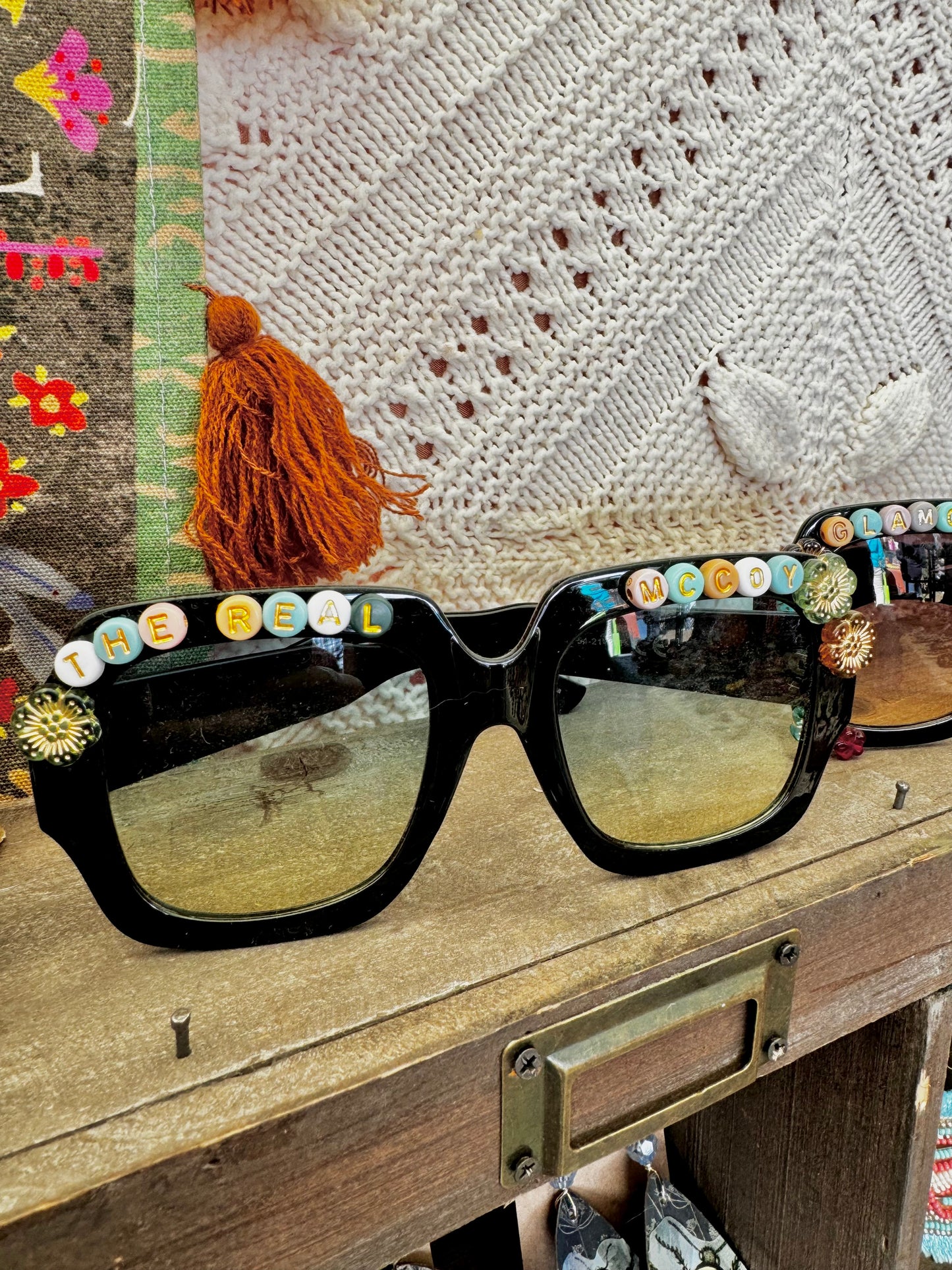 Yellowfrogco Handmade Custom Sunglasses, Statement, Birthday, Bridal Shower, Bachelorette Party, Special Event, Retro Hippie Vibe, Swiftie