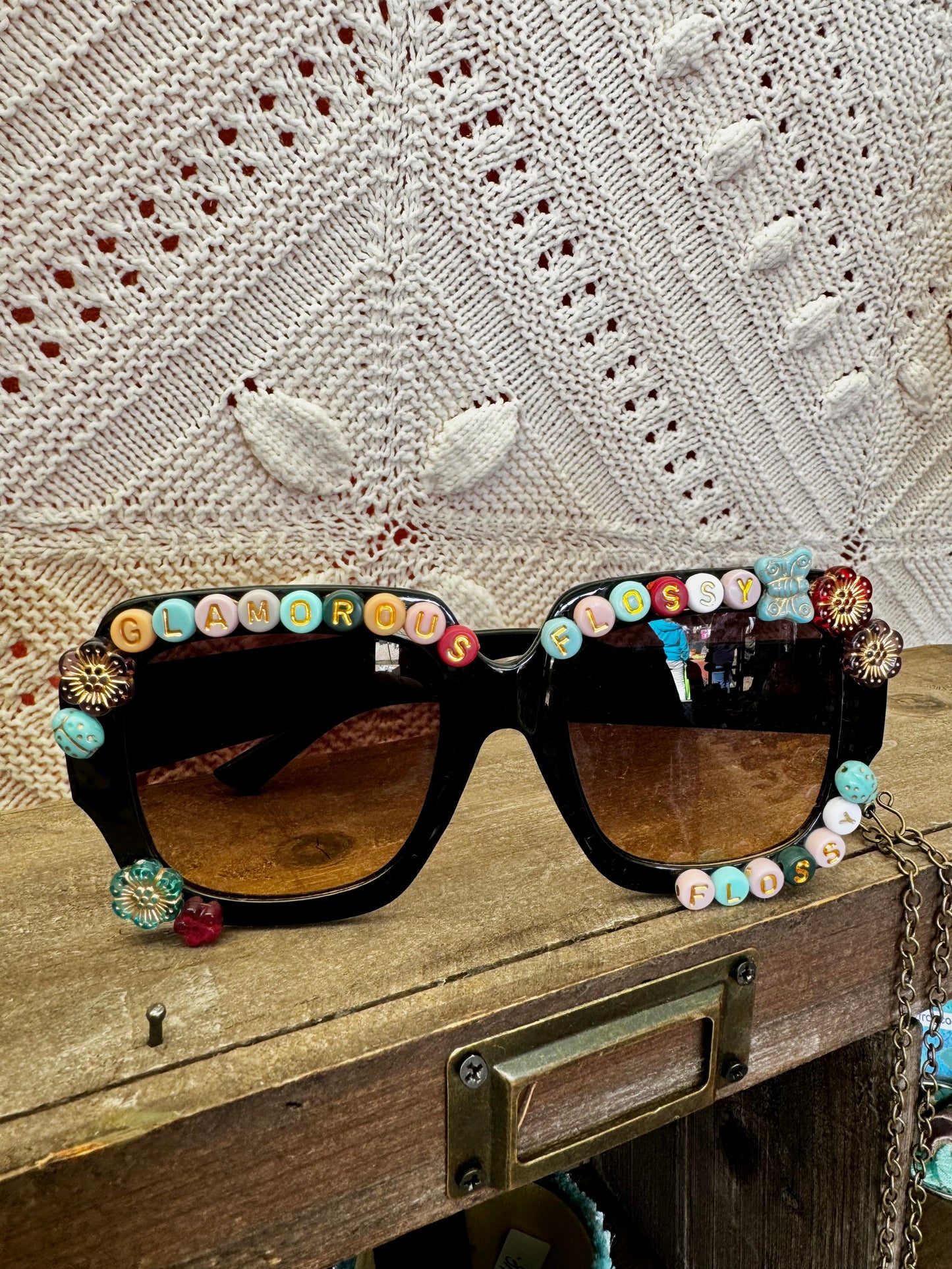 Yellowfrogco Handmade Custom Sunglasses, Statement, Birthday, Bridal Shower, Bachelorette Party, Special Event, Retro Hippie Vibe, Swiftie